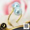 แหวน Open ring หัวไขว้ไข่มุกทวิน ไข่มุก Akoya น้ำเค็มคัดเกรดพิเศษ สีเทา-Blue Rose ทรงบารอก ขนาด 8-8.5 mm เกรด AA+ ตัวเรือนแหวน เงินแท้ 92.5 ชุบทอง ตัวเรือนแหวนขนาด 55 / 27.10.64