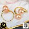 แหวน Open ring หัวไขว้ไข่มุกทวิน ไข่มุก Edison สายพันธุ์น้ำจืดคัดเกรดพิเศษ สีพีช (Two Tone) ทรงเกือบกลม-กลม ขนาด 9.5-10.0 mm เกรด AA+ ตัวเรือนแหวน วัสดุเงินแท้ 925 ชุบสีทอง ตัวเรือนแหวนขนาด 55 / 9.2.65