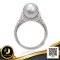 แหวนหัวชูไข่มุก Tahitian Pearl บ่าแหวนฉลุลายวินเทจ  Victoria (แหวนฝรั่ง) ไข่มุก Tahitian Pearl สายพันธุ์น้ำเค็มคัดเกรด สีเทา ทรงกลม ขนาด 10.0-10.5 mm เกรด AA+ ตัวเรือนแหวน วัสดุเงินแท้ 925 ชุบสีทองคำขาว / 22.5.65