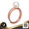 แหวนไข่มุก Edison เม็ดเดี่ยว สายพันธุ์น้ำจืดคัดเกรด สีขาว ทรงเกือบกลม ขนาด 7.5-8.0 mm เกรด AAA ตัวแหวนเรียบ ฉลุบ่าข้าง วัสดุเงินแท้ 925 ชุบสี Rose Gold ด้าน ตัวเรือนแหวนปรับขนาดได้ ขนาด (เดิม) 55 สามารถปรับขนาดได้ตั้งแต่ 53-57  / 19.6.65