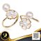 แหวน Open Ring ดอกซากุระเปลือกหอย ไข่มุกทวิน ไข่มุก Edison และไข่มุก Freshwater Pearl สายพันธุ์น้ำจืดคัดเกรด สีขาว ทรงกลม ขนาด 5.0-7.5 mm เกรด AA+-AAA ตัวเรือนแหวน วัสดุเงินแท้ 925 ชุบสีทอง ประดับเปลือกหอยสังเคราะห์  ตัวเรือนแหวนปรับขนาดได้ / 19.6.65