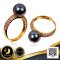แหวนไข่มุกหัวชูเม็ดเดี่ยว บ่าแหวนประดับพลอยแท้ Amethyst ไข่มุก Tahitian Pearl สีดำ / 10.7.65