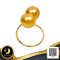 แหวน Open Ring ทองแท้ หัวไขว้ไข่มุกทวิน ไข่มุก South Sea สีทอง Middle-Deep Gold / 5.8.65