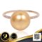 แหวนทองแท้ 18K ไข่มุกหัวชูเม็ดเดี่ยว บ่าแหวนประดับเพชรแท้ ไข่มุก South Sea สีทอง Deep Gold / 6.9.65