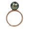 แหวนเกลี้ยงทองแท้ 9K ไข่มุกTahitian Pearl  สีเขียว