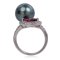 แหวน Open Ring พลอย Pink Tourmaline ไข่มุก Tahitian Pearl