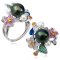 แหวนไข่มุก Akoya และ Tahitian Pearl "ช่อดอกไม้"