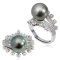 แหวนไข่มุก Tahitian Pearl  "มงกุฎประดับพลอยแท้"