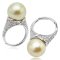 13.5 mm, Gold South Sea Pearl, White Topaz Ring