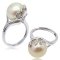 12.0 mm, South Sea Pearl, Olive Leaf Ring