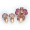 Approx. 14.0 - 16.0 mm, Gold South Sea Pearl, Pink Cattleya Dangle Jacket Pearl Set