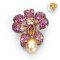 Approx. 14.0 - 16.0 mm, Gold South Sea Pearl, Pink Cattleya Dangle Jacket Pearl Set