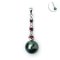 12.34 mm and 12.45 mm and 13.03 mm, Tahitian Pearl, Double Garnet Drop Dangle Pearl, Pearl Set