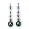 12.34 mm and 12.45 mm and 13.03 mm, Tahitian Pearl, Double Garnet Drop Dangle Pearl, Pearl Set