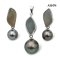 7.9 mm - 7.9 mm and 10.8 mm, Tahitian Pearl, Stones Dangle Pearl Stud Earrings and Pendent