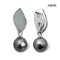 7.9 mm - 7.9 mm and 10.8 mm, Tahitian Pearl, Stones Dangle Pearl Stud Earrings and Pendent