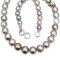 N: 8.0 -12.0 mm, E: 10.0-10.0 mm, Special Color, Tahitian Pearl, Graduated Pearl Necklace and Fish Hooks Spoon Earrings