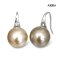 N: 8.0 -12.0 mm, E: 10.0-10.0 mm, Special Color, Tahitian Pearl, Graduated Pearl Necklace and Fish Hooks Spoon Earrings
