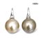 N: 8.0 -12.0 mm, E: 10.0-10.0 mm, Special Color, Tahitian Pearl, Graduated Pearl Necklace and Fish Hooks Spoon Earrings