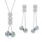 9.0 - 9.5 mm , Tahitian Pearl , Necklace and Earring Set