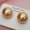 Approx.14.0 - 14.10 mm. Gold South Sea Pearl, Pair Pearls
