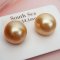 Approx.14.0 - 14.10 mm. Gold South Sea Pearl, Pair Pearls