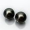 (GIA) 10.55 mm and 10.71 x 10.50 mm, Tahitian Pearl, Pair Pearl