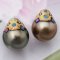 11.60 mm and 11.70 mm, Maki-e Tahitian Pearl, Pair Pearls