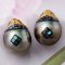 11.30 mm and 11.40 mm, Maki-e Tahitian Pearl, Pair Pearls