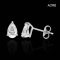 (GRA) Moissanite (2.0ct.), Pear Brilliant, Three Prongs Solitaire Moissanite Stud Earrings