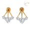 9K Gold, Diamond Crown Stud Earrings Setting