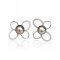 9.5 mm and 9.7 mm, Tahitian Pearl, Bow Diamond Paved Pearl Stud Earrings