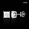 (GRA), Moissanite Princess Cut (4.0ct/D/VVS1/Ex) Four Prongs with Hook Solitaire Moissanite Stud Earrings
