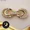 ตัวเรือนตะขอกลม2ชั้นประดับเพชร Silver Plating Gold [ CZ  ] / H0084