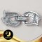 ตัวเรือนตะขอจิ้งจอก (ดวงตาแดง) ประดับเพชร Silver Plating White Gold [ CZ  ] / H0010