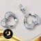 ตัวเรือนตะขอโบว์ประดับเพชร (ใหญ่) Silver Plating White Gold [ CZ  ] / H0030