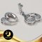 ตัวเรือนตะขอโบว์ประดับเพชร (ใหญ่) Silver Plating White Gold [ CZ  ] / H0030