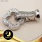 ตัวเรือนตะขอใบโคลเวอร์ประดับเพชร Silver Plating White Gold [ CZ  ] / H0069