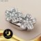 ตัวเรือนตะขอดอกไม้คู่ประดับเพชร Silver Plating White Gold [ CZ  ] / H0072