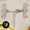 ตัวเรือนตะขอแบนยาวห่วงสามสายประดับเพชร (มีโซ่ปรับระดับ) Silver Plating White Gold [ CZ  ] / H0123
