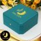 กล่องใส่สร้อยข้อมือ กำไล  Blue Green ปั๊ม PAKASIA ขนาด 10*10*4.5 ภายในบุผ้า Satinอย่างดีสีขาวครีม / BOX038