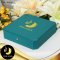 กล่องสร้อย Blue Green ปั๊ม PAKASIA ขนาด 19*19*5 ภายในบุผ้า Satinอย่างดีสีขาวครีม  / BOX040