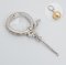 S925, Oval Ring Hinge Clasp with Pearl Drop, White Zircon