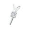 18K Gold, Laboratory Grown Diamond, Diamond Dot V Shaped Pendant Setting (For Pearl)