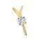 18K Gold, Laboratory Grown Diamond, Diamond Dot V Shaped Pendant Setting (For Pearl)