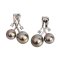 Approx. 8.9 mm and 10.6 mm, Tahitian Pearl, Twin Pearl Diamond Cherry Pendant