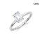 (GRA) 1.0 ct., Moissanite, Emerald Cut, Solitaire Moissanite Ring