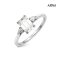 (GRA), Moissanite Emerald Cut (1.0ct/D/VVS1/Ex) Four Prongs Moissanite with Side Stones Ring