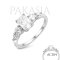 (GRA), Moissanite Radiant Cut (1.0ct/D/VVS1/Ex) Five Stones Ring
