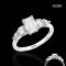 (GRA) 1.0 ct., Moissanite, Emerald Cut, Solitaire with Four Stones Ring